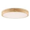 Brilliant plafonnier LED Moreen plat et rond, bois clair, blanc réglable 2700-6500 Kelvin