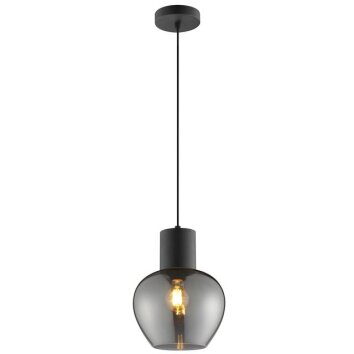 Brilliant Leuchten, suspension moderne Ligari avec abat-jour en verre fumé en forme de goutte