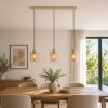 Brilliant Suspension Lyska, style scandinave, 3 abat-jour en verre ambré