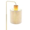 Brilliant Leuchten lampe de table bohème Arlo à bras arqué, abat-jour cylindrique beige