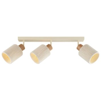 Brilliant spot de plafond Arlo à 3 abat-jour cylindriques beiges pour la cuisine