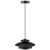 Brilliant Suspension moderne Appia avec abat-jour métallique noir conique à deux niveaux