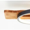 Brilliant plafonnier LED Pirus, 3 anneaux sur planche en bois foncé, mémoire, 3000 Kelvin