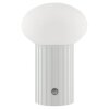 Brilliant Lampe à poser Venti, base cannelée blanche, LED blanc chaud 3000 Kelvin