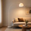 Brilliant Leuchten, lampadaire arqué Vessa moderne, beige et orientable