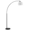 Brilliant Leuchten, lampadaire à arc Vessa avec abat-jour blanc demi-sphérique
