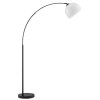 Brilliant Leuchten, lampadaire à arc Vessa avec abat-jour blanc demi-sphérique