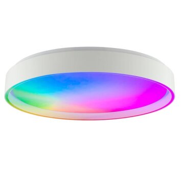 Brilliant Plafonnier LED Coralia, RGB, dimmable par télécommande, réglable 3000-6500 Kelvin