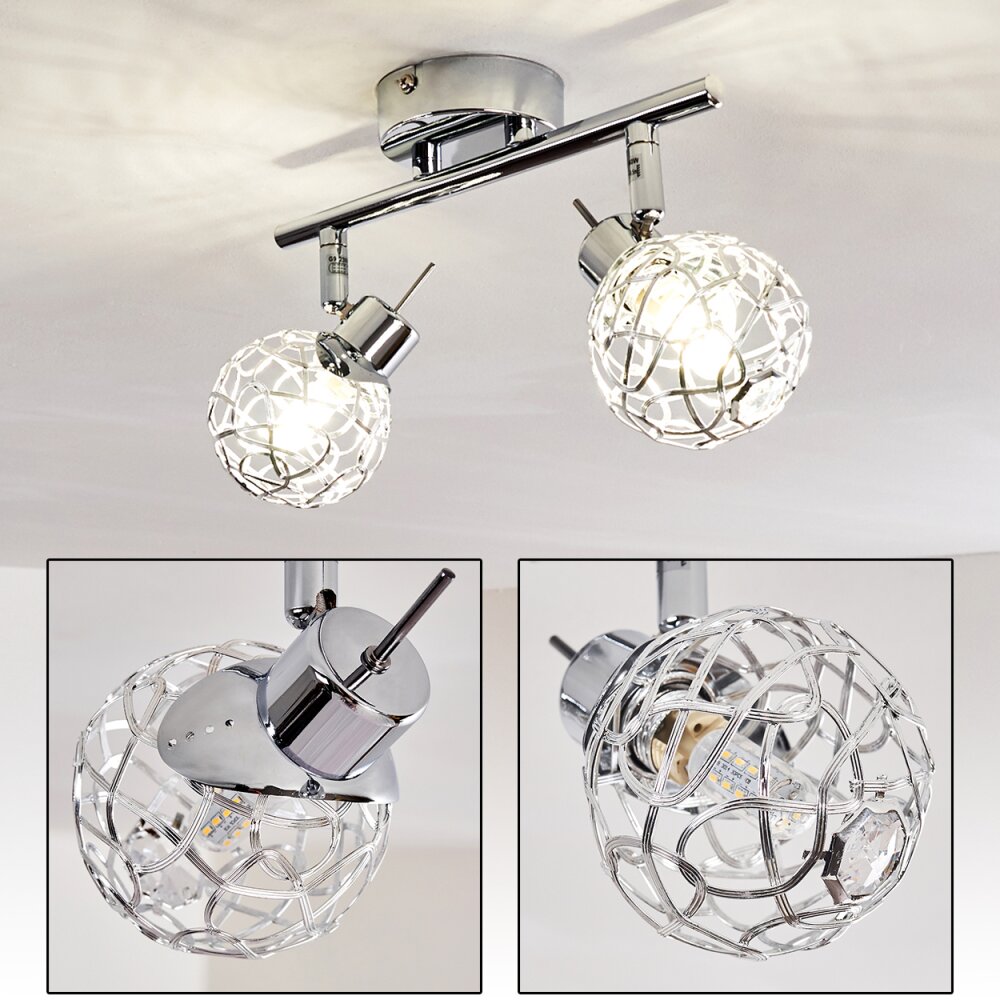 Plafonnier Kalipuro Chrome, 2 lumières main product photo