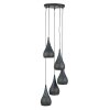 Suspension EGMOND Brun, Noir, 5 lumières