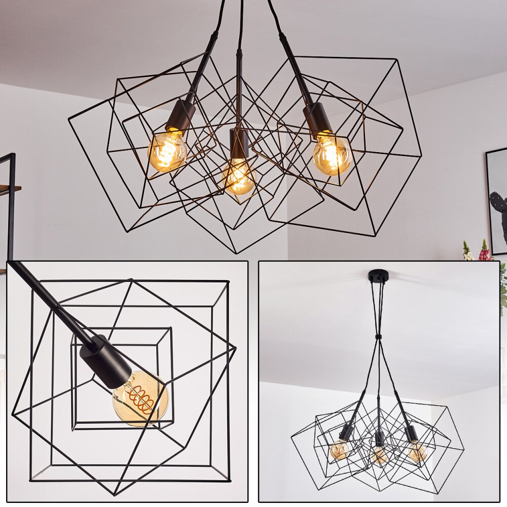 Suspension Kigali Noir, 3 lumières main product photo