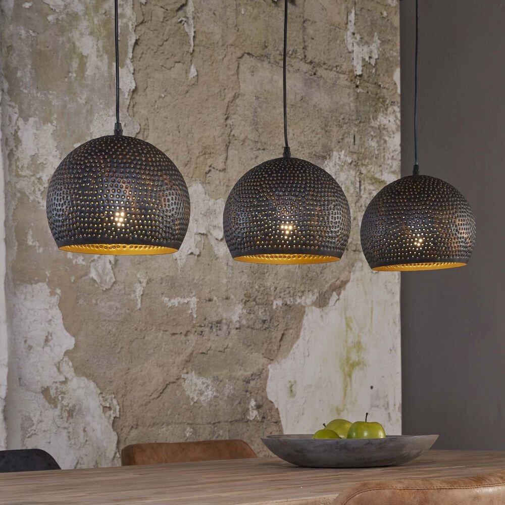 Suspension Wildervanksterdallen Brun, Noir, 3 lumières main product photo