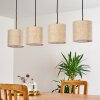 Suspension Shiburg Bois clair, 4 lumières