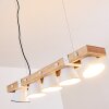 Suspension Oksbol Bois clair, Blanc, 5 lumières
