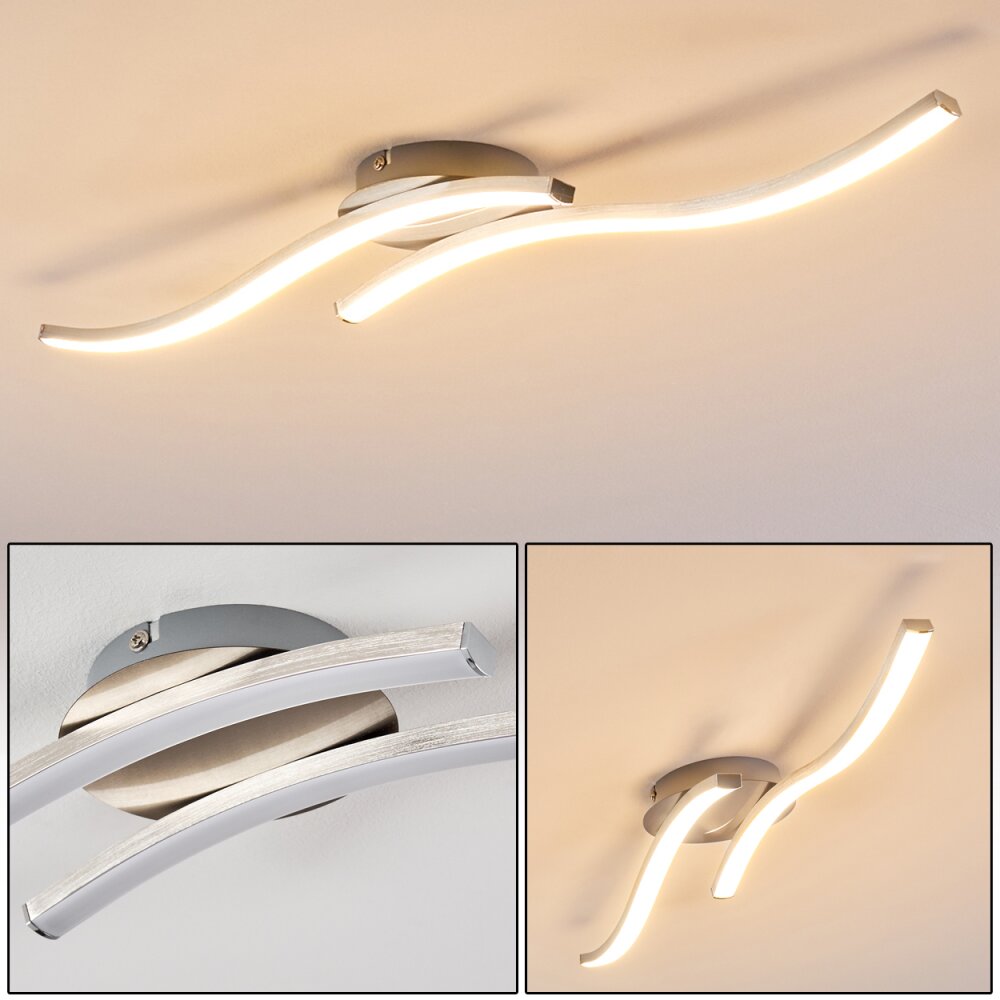 Plafonnier Nendaz LED Nickel mat, 2 lumières main product photo