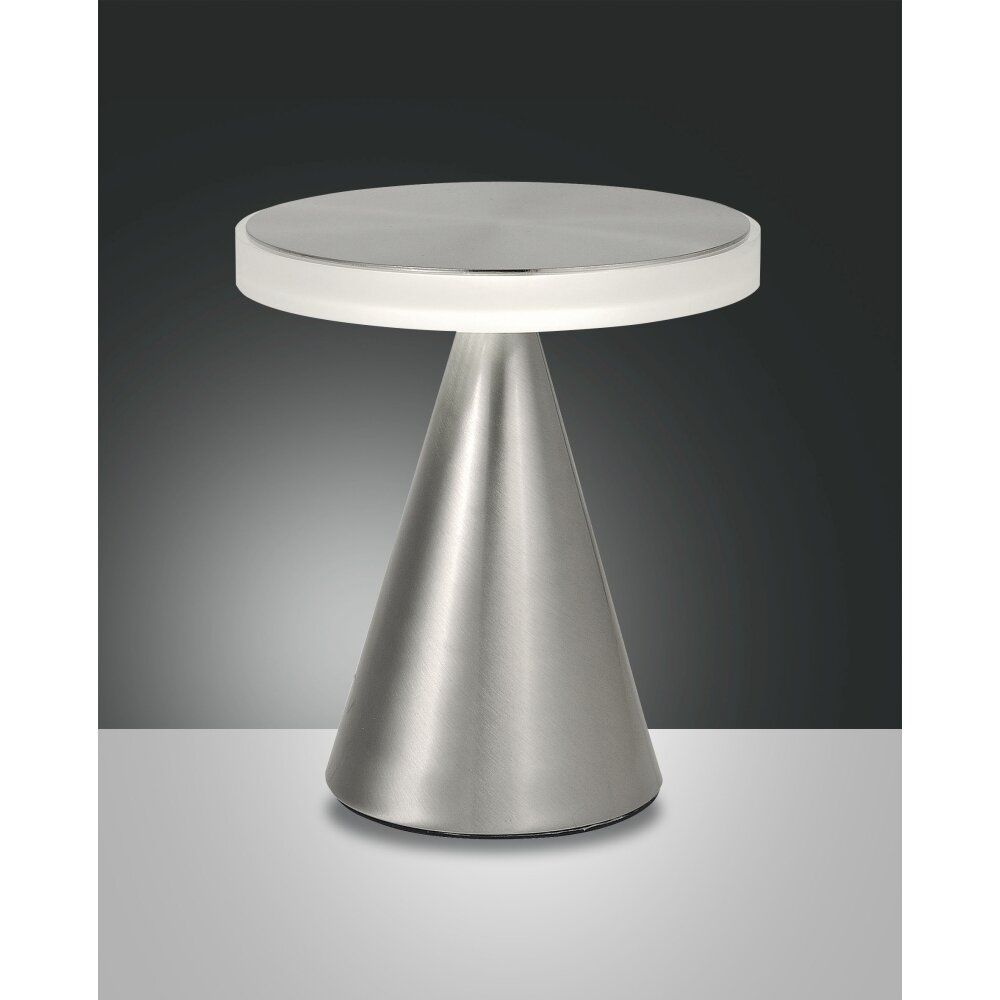 Lampe à poser Fabas Luce Neutra LED Nickel mat, 1 lumière main product photo