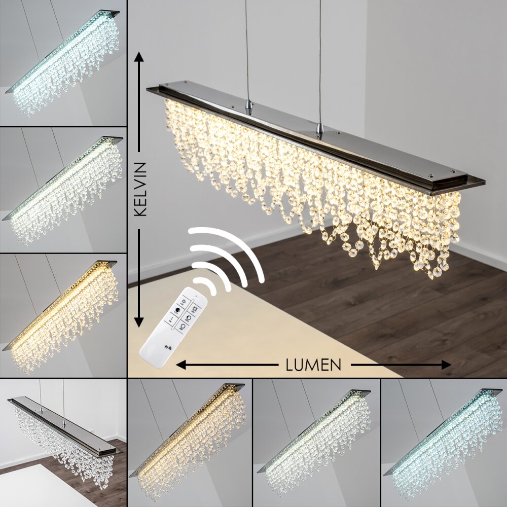 Suspension Slidre LED Chrome, 1 lumière, Télécommandes main product photo