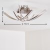 Plafonnier Aranu LED Nickel mat, 4 lumières