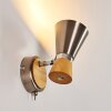 Applique murale Pulau Bois clair, Nickel mat, 1 lumière