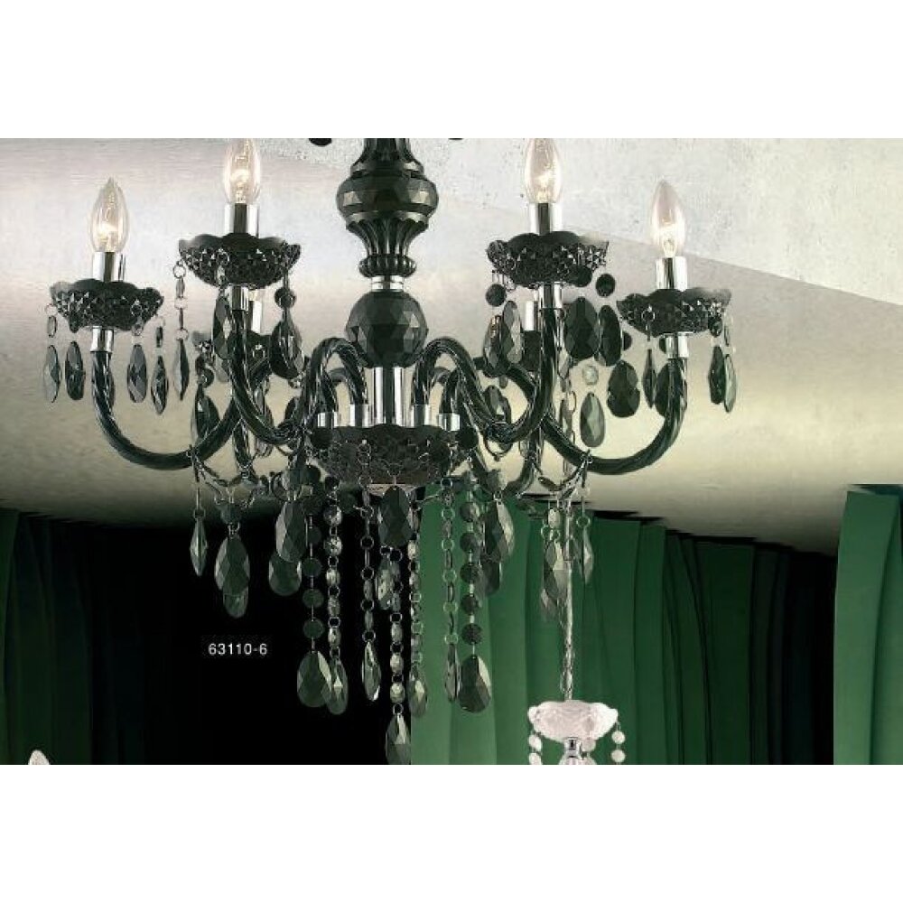 Lustre Globo CUIMBRA I Chrome, Noir, 6 lumières main product photo