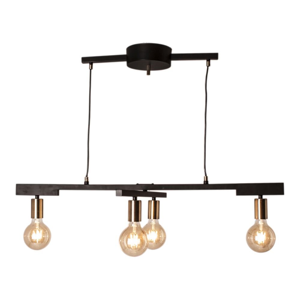 Suspension By Rydens Zeona Laiton, Noir, 4 lumières main product photo