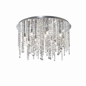 Plafonnier Ideal Lux ROYAL Chrome, Aspect cristal, 12 lumières Plafonnier Ideal Lux ROYAL Chrome, Aspect cristal, 12 lumières
