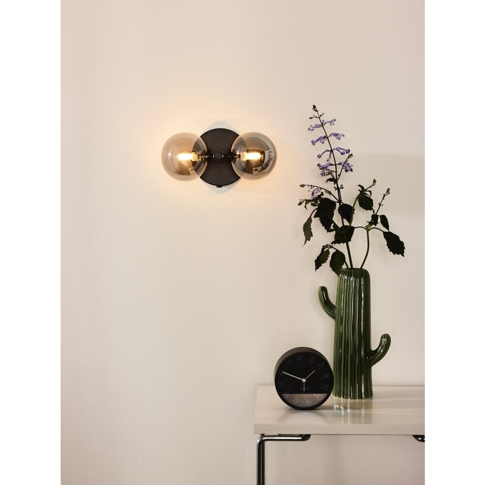 Applique murale Lucide TYCHO Noir, 2 lumières main product photo