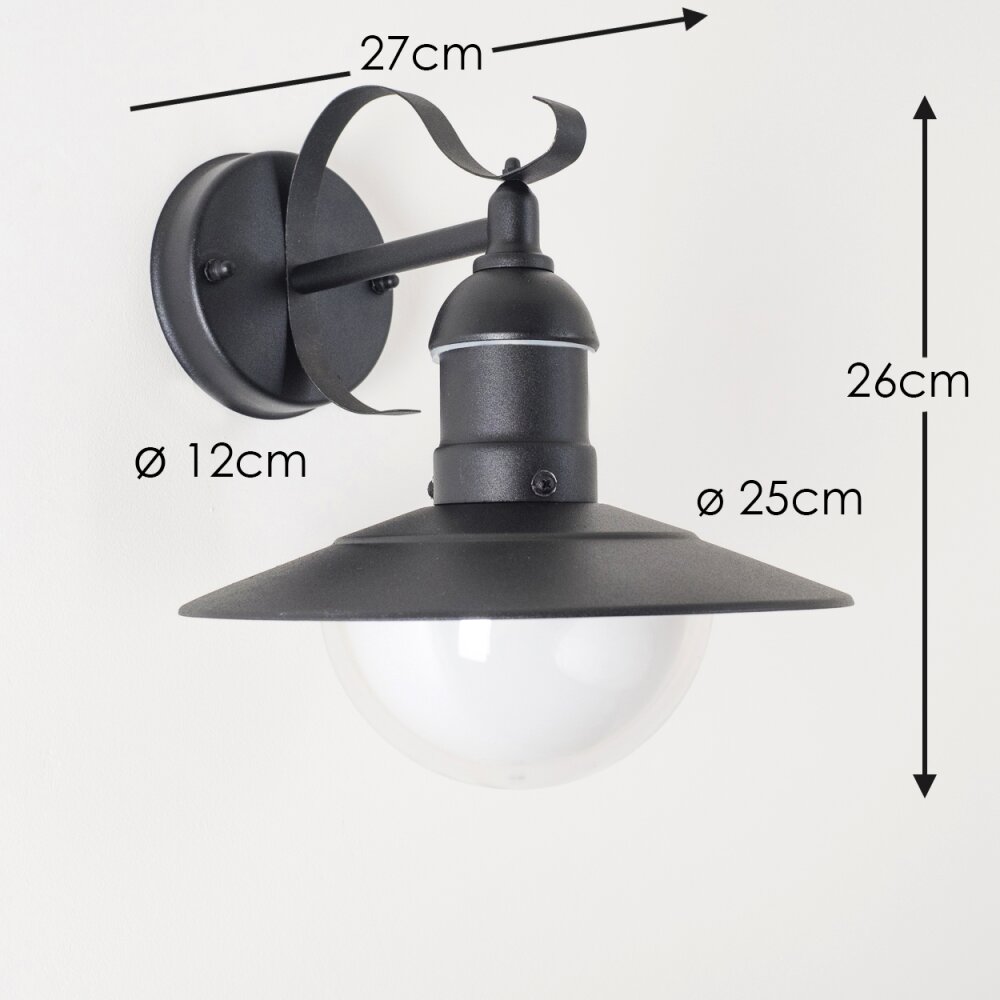 Applique murale d'extérieur Broni Noir, 1 lumière main product photo