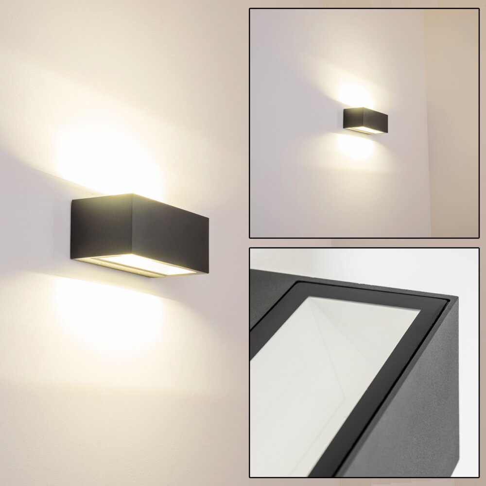 Applique murale d'extérieur GEMINI LED Anthracite, 1 lumière main product photo