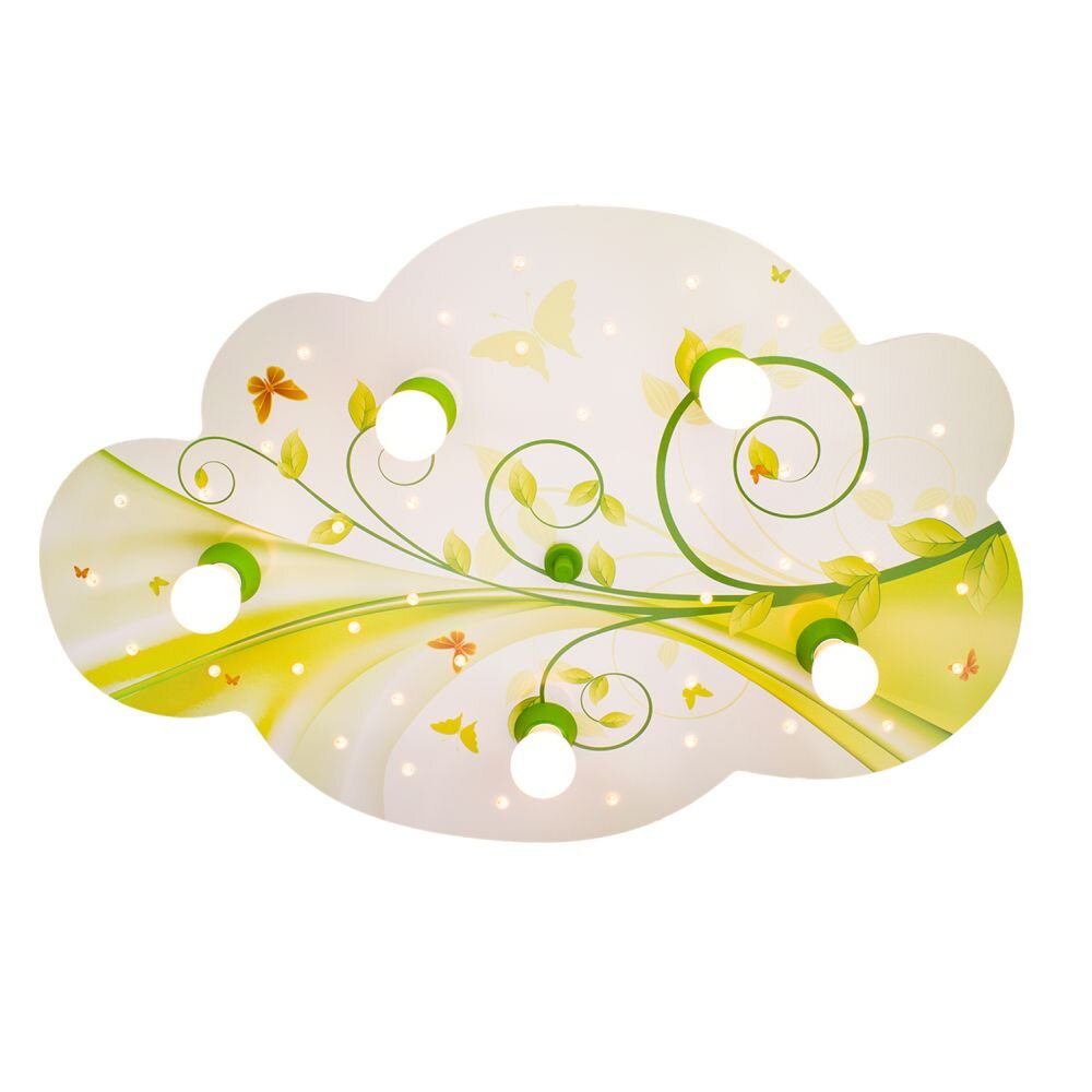 Applique murale Elobra WOLKE BLUME-PHANTASIE Jaune, Vert, 5 lumières main product photo