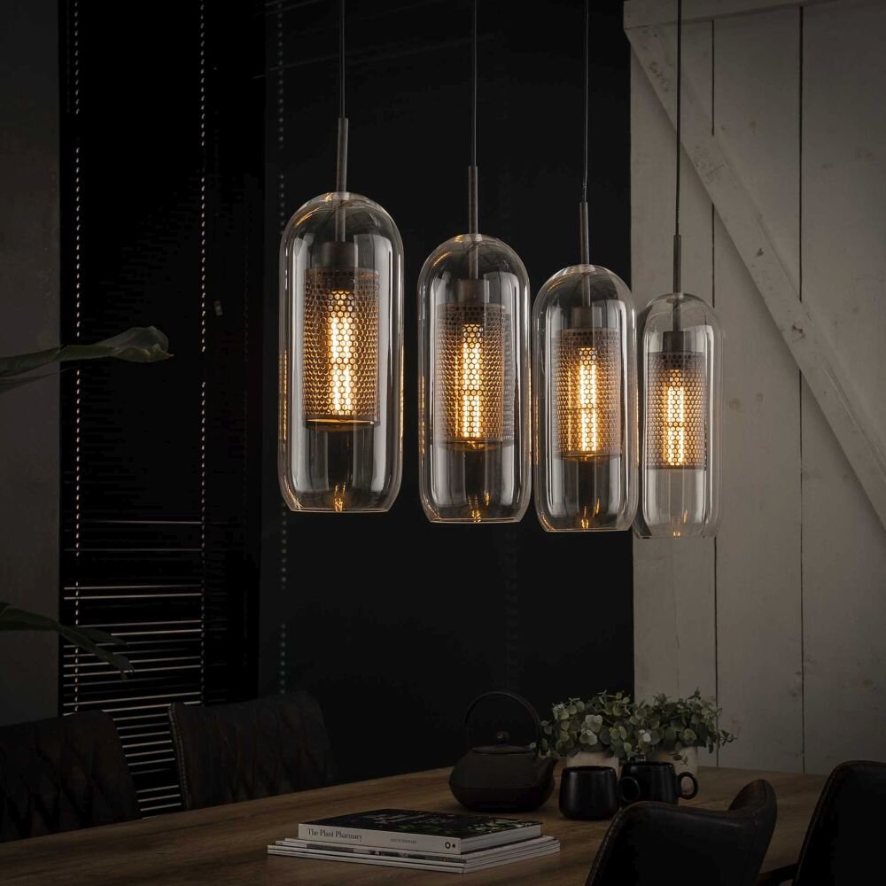 Suspension Hoefhaven Zingué, 4 lumières main product photo