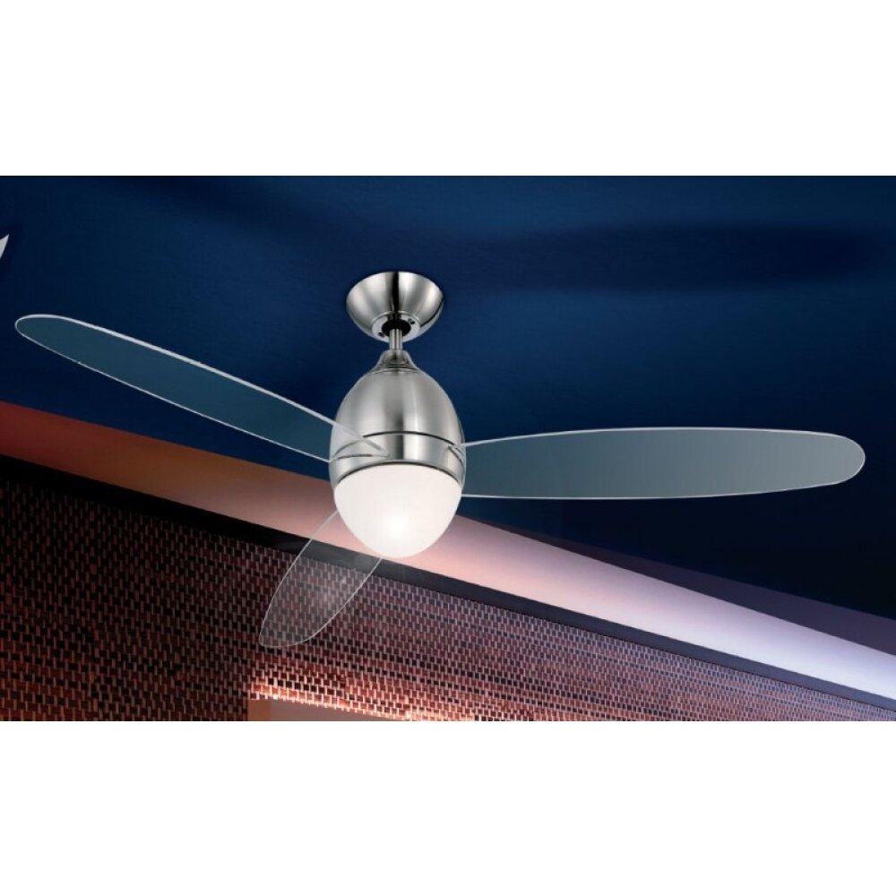 Ventilateur Globo PREMIER Acier inoxydable, Nickel mat, 2 lumières main product photo