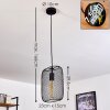 Suspension Moholm Noir, 1 lumière