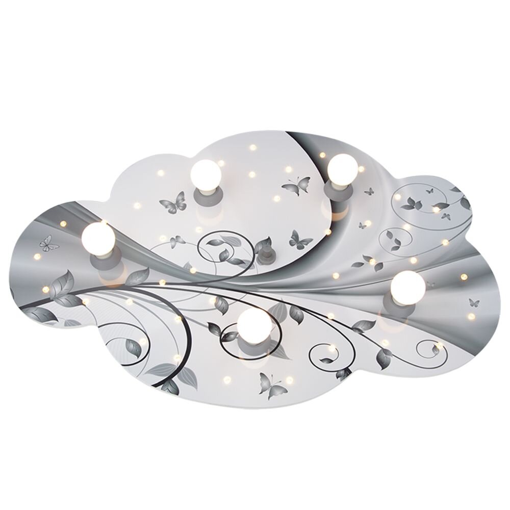Applique murale Elobra WOLKE BLUME-PHANTASIE Argenté, Blanc, 5 lumières main product photo