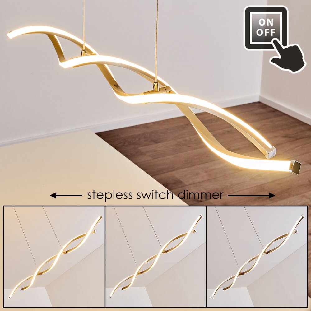 Suspension Wellington LED Acier inoxydable, 2 lumières main product photo