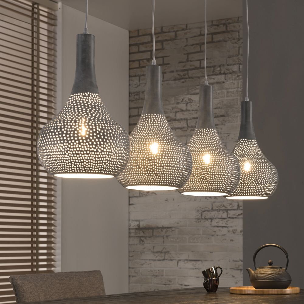 Suspension Wildervanksterdallen Gris, 4 lumières main product photo