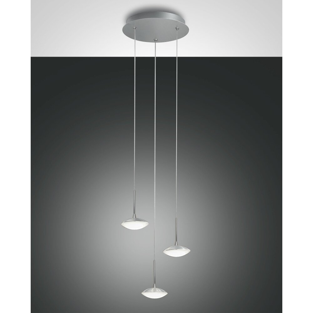 Suspension Fabas Luce Hale LED Aluminium, 3 lumières main product photo