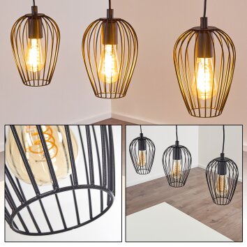 Suspension Hodges Noir, 3 lumières Suspension Hodges Noir, 3 lumières