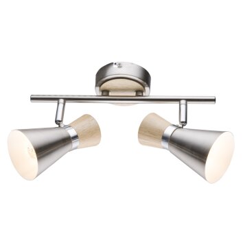 Spot de plafond Globo Nickel mat, 2 lumières