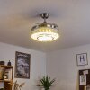 Ventilateur de plafond Bendigo LED Nickel mat, Transparent, 1 lumière