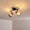 Plafonnier Grongroft Bois clair, Noir, 2 lumières