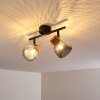 Plafonnier Grongroft Bois clair, Noir, 2 lumières