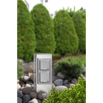 Fellbach Prises électriques d\'extérieur Luminaires LCD couleur acier inoxydable