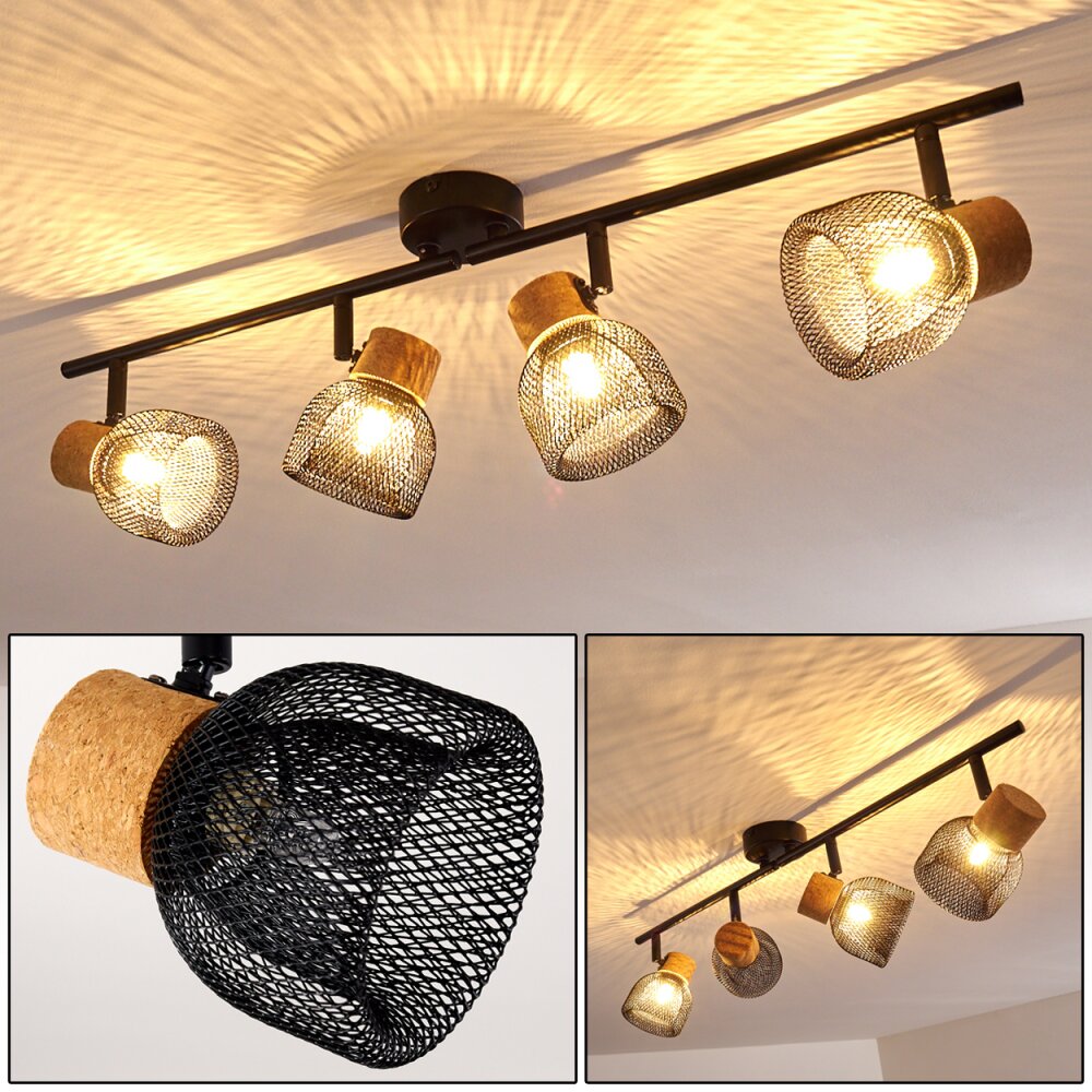 Plafonnier Grongroft Brun, Noir, 4 lumières main product photo
