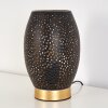 Lampe à poser Saksborg Noir doré, 1 lumière