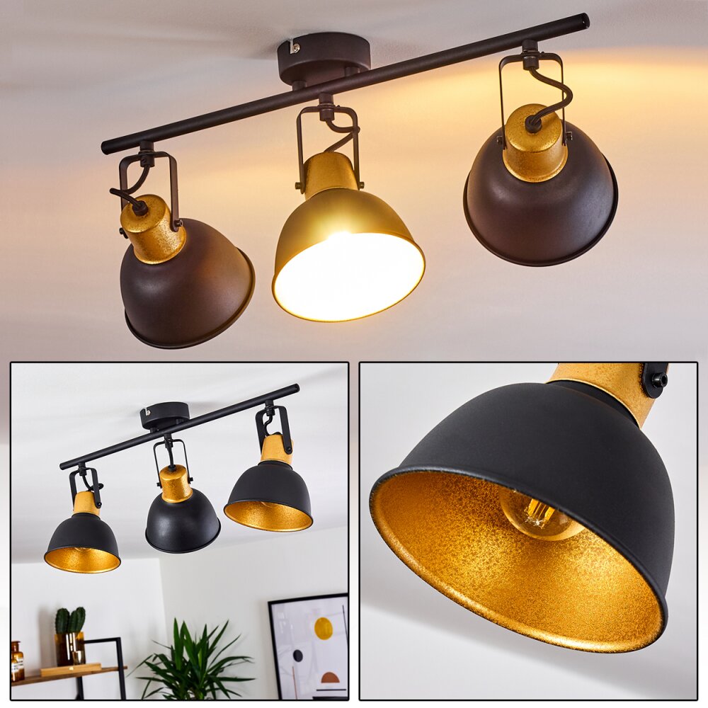 Plafonnier Borik Noir, 3 lumières main product photo