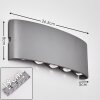 Abaiang Applique murale d'extérieur LED Argenté, 10 lumières