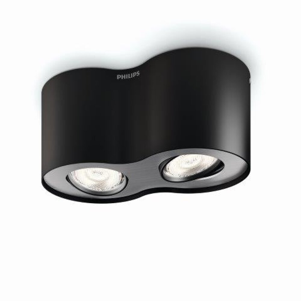 Plafonnier Philips Phase LED Noir, 2 lumières main product photo