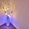 Lampadaire Holar LED Chrome, 6 lumières, Changeur de couleurs
