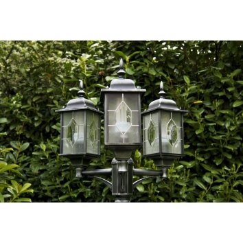 Réverbère Konstsmide Noir, Argenté, 3 lumières Réverbère Konstsmide Noir, Argenté, 3 lumières
